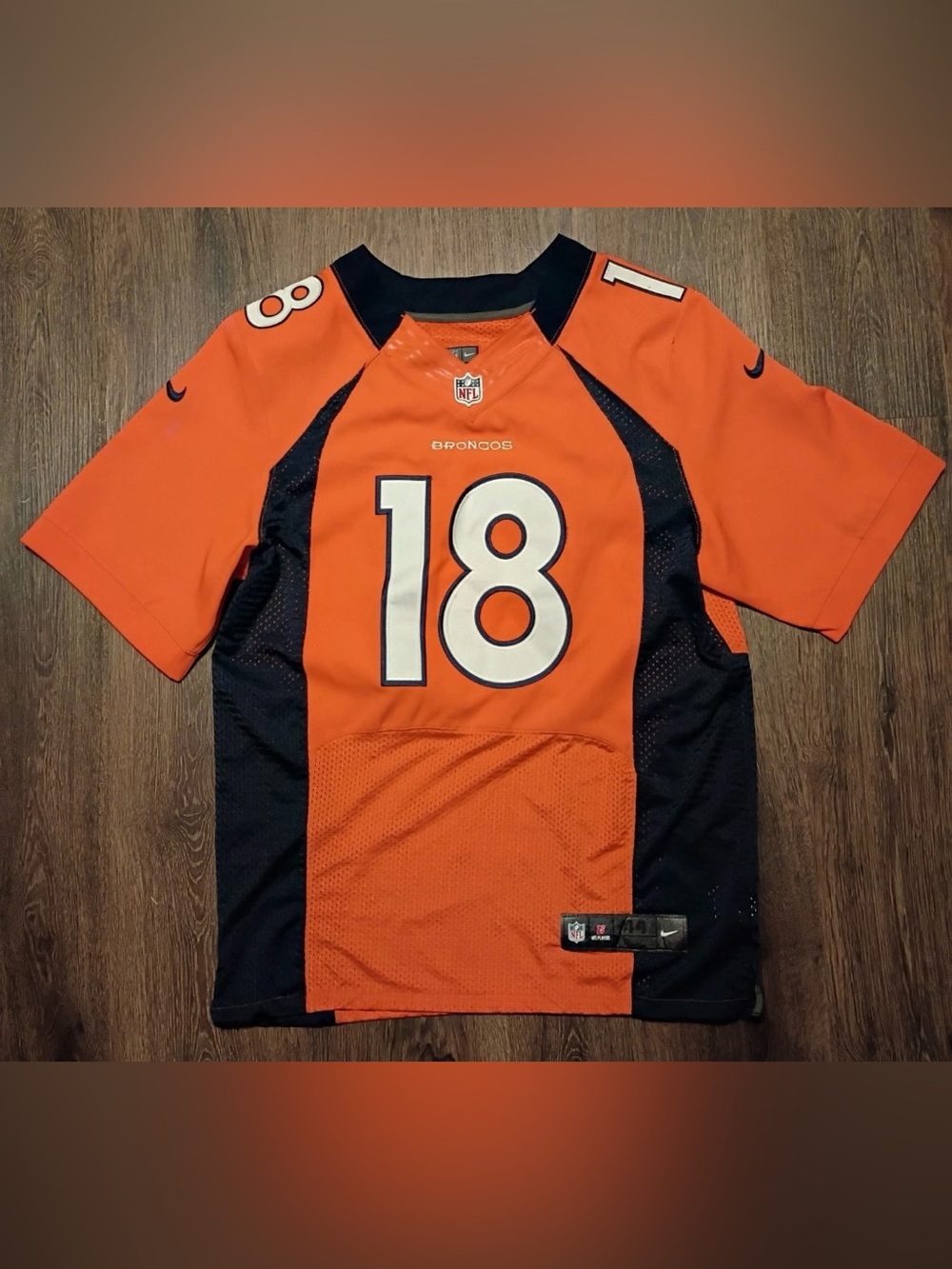 Peyton Manning Denver Broncos Jersey #18 -Nike On Field Size 44 NFL Orange